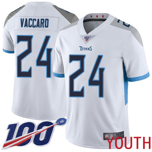 Tennessee Titans Limited White Youth Kenny Vaccaro Road Jersey NFL Football 24 100th Season Vapor Untouchable